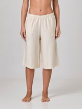 Jadea 4946 bermuda in misto lino con tasche beige