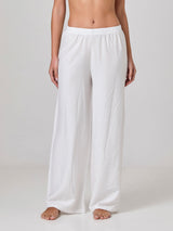 Jadea 4947 pantalone in viscosa stropicciata bianco