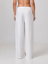 Jadea 4947 pantalone in viscosa stropicciata bianco