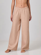 Jadea 4948 pantalone ampio a righe crema
