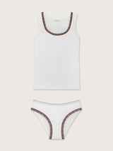 Jadea 4950 coordinato canotta e slip a costine panna