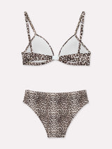 Jadea 4951 coordinato triangolo e slip animalier nocciola
