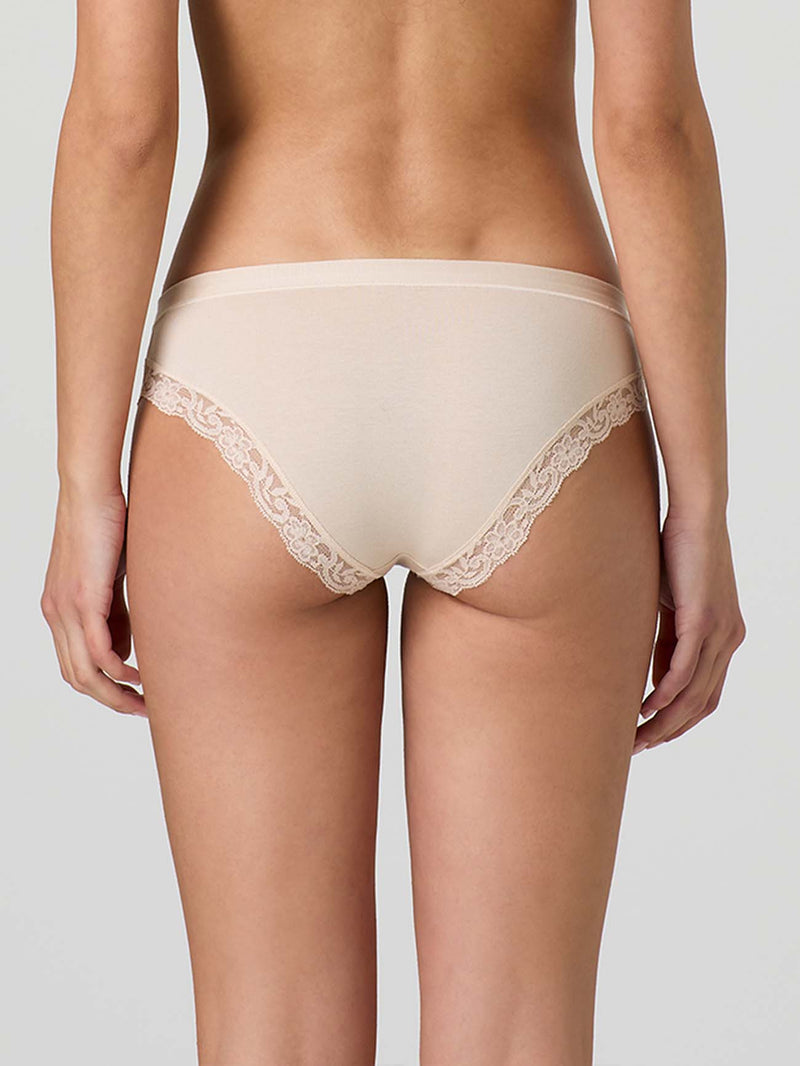 Modal cotton briefs with band and lace around the leg