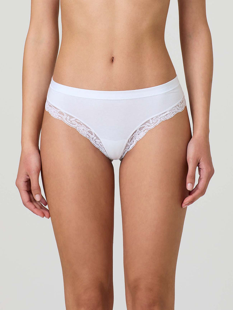 Modal cotton thong with band and lace