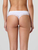 Modal cotton thong with band and lace