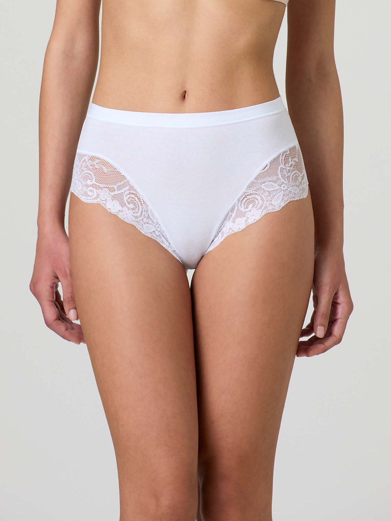 Cotton modal midi with band and lace front