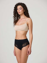 Cotton modal midi with band and lace front