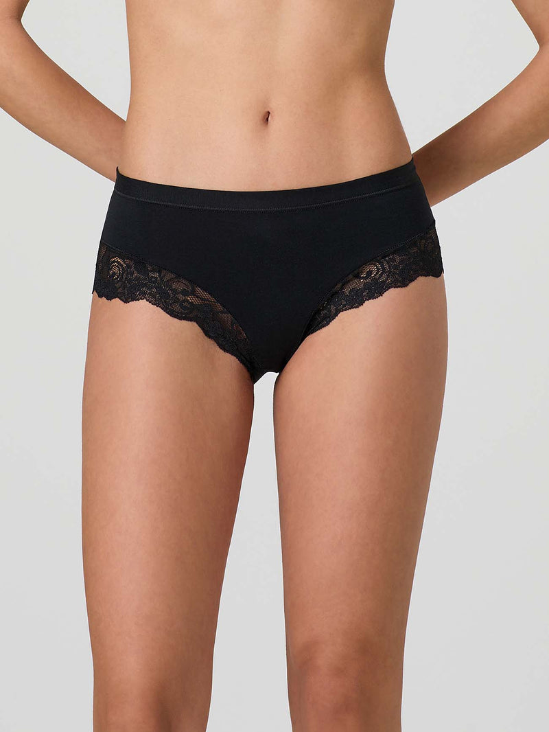 Modal cotton short slip with band and lace
