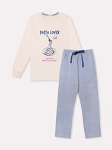 Jadea 5231 pigiama lungo cotone jersey fantasia vichy sabbia serie Fortuna 
