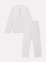 Jadea 5232 pigiama lungo garzato piquet grigio melange serie Fortuna 
