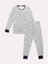 Jadea 5241 pigiama lungo cotone jersey a fantasia colore panna serie Vittoria 
