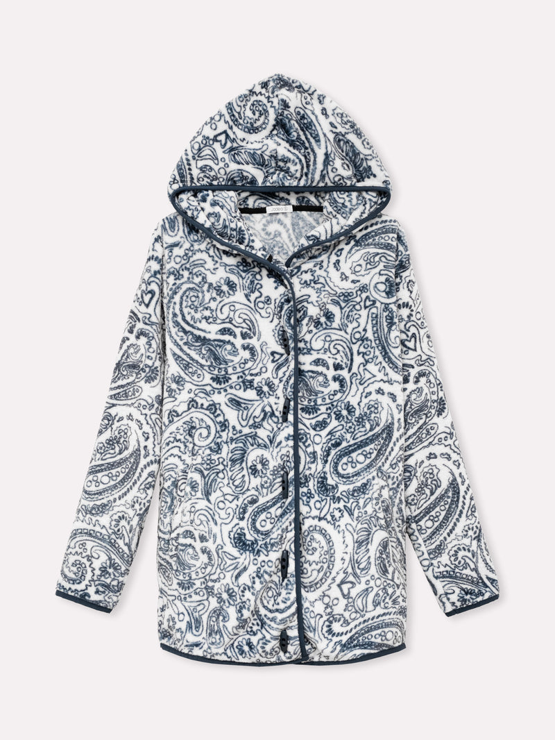 Jadea 5243 pigiama lungo Coral Fleece a fantasia colore panna serie Vittoria 
