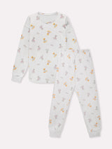 Jadea 5245 pigiama lungo cotone jersey a fantasia grigio melange serie Aurora 
