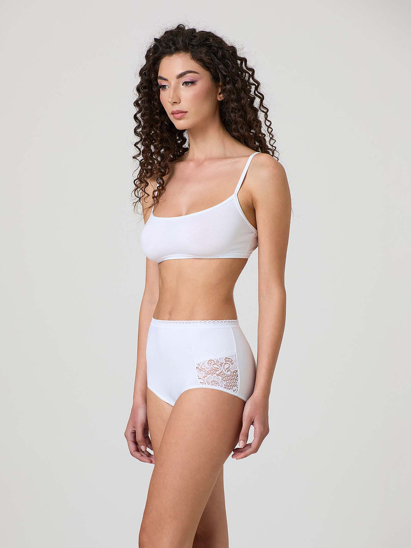 Culotte in cotone modal e pizzo – Jadea - Main Image