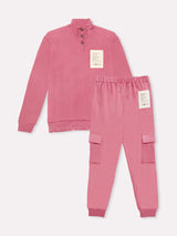 Jadea 5254 tuta in felpina con collo alto fragola serie Minerva 
