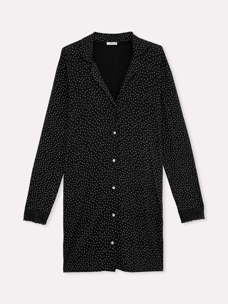 Jadea 5258 camicia da notte in jersey modal e pizzo nero pois serie Venere 
