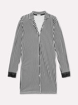 Jadea 5258 camicia da notte in jersey modal e pizzo a righe serie Venere 
