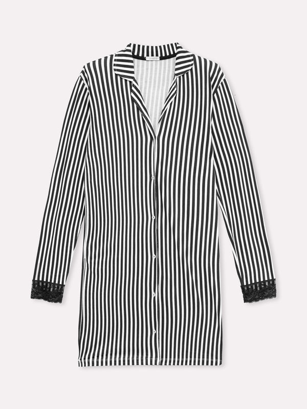 Jadea 5258 camicia da notte in jersey modal e pizzo a righe serie Venere 
