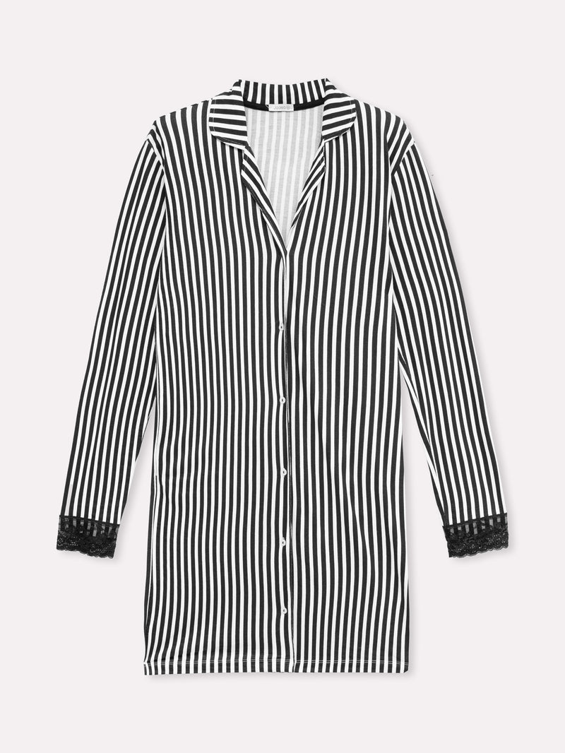 Jadea 5258 camicia da notte in jersey modal e pizzo a righe serie Venere 
