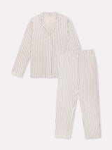 Jadea 5264 pigiama lungo cotone jersey gessato colore sabbia serie Giove 
