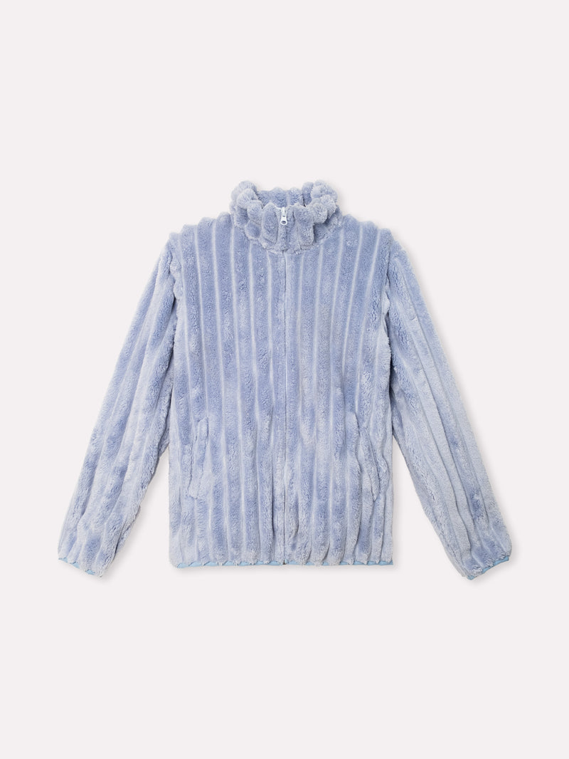 Jadea 5266 giacca Coral fleece effetto rigato colore fiordaliso serie Giove 
