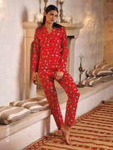 Pigiama aperto in cotone garzato Disney Winnie The Pooh serie Christmas