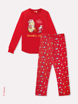 Pigiama in cotone garzato Disney Winnie The Pooh serie Christmas
