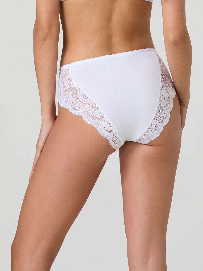 Modal cotton briefs with scalloped edge and lace