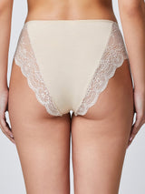 Slip in cotone modal con bordo a smerlo e pizzo cipria