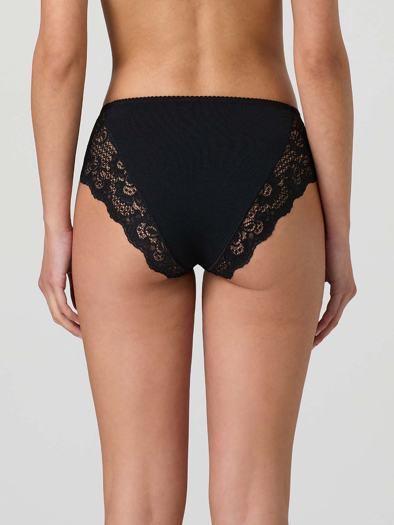 Modal cotton briefs with scalloped edge and lace