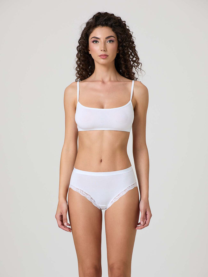 Modal cotton midi with band and lace