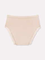 Midi in cotone modal con fascia e pizzo cipria