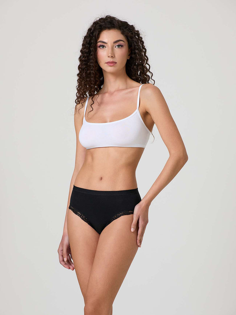Modal cotton midi with band and lace