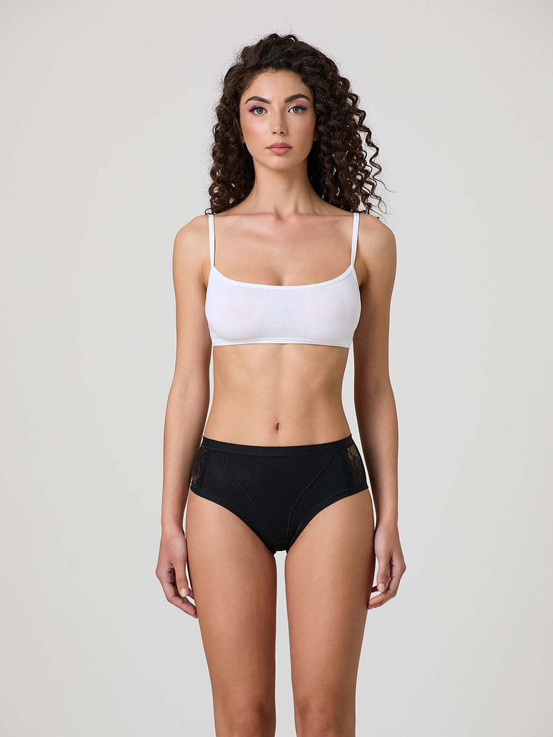 Modal cotton midi with band and side lace