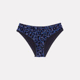 Jadea 6430 slip blu in tulle a fantasia animalier con dettagli flock samba