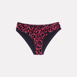 Jadea 6430 slip rosso in tulle a fantasia animalier con dettagli flock samba