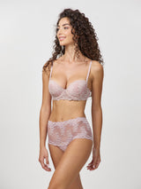 Jadea 6443 midi rosa con pizzo e dettagli ricamati valzer