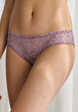 Jadea 6444 slip lavanda con ricami bicolore a foglie tango 