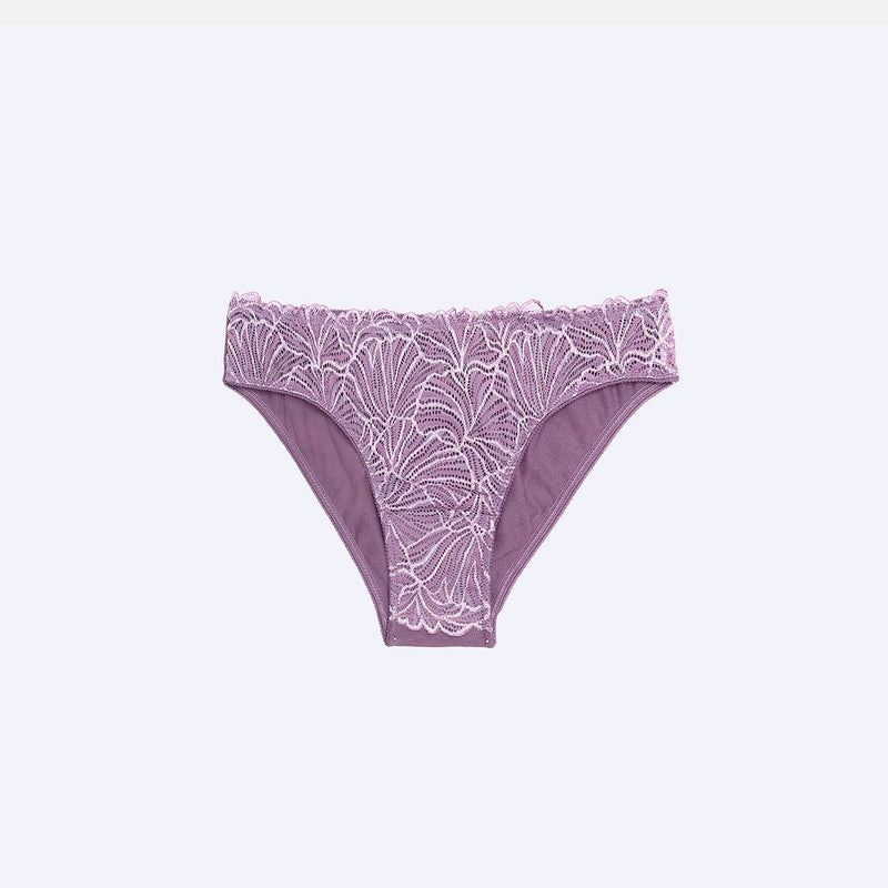 Jadea 6444 slip lavanda con ricami bicolore a foglie tango 