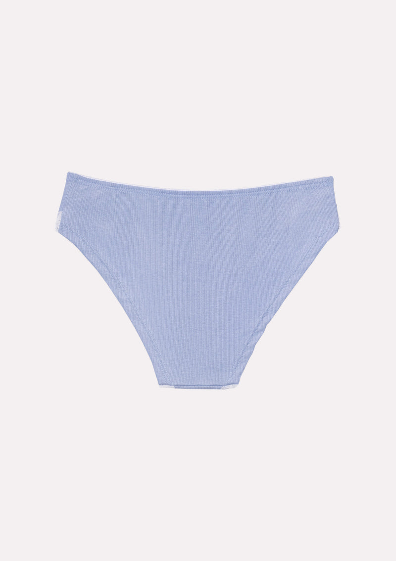 Jadea 6486 slip in cotone micro costine e pizzo colore cielo serie Ecate