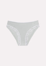 Jadea 6486 slip in cotone micro costine e pizzo colore lattementa serie Ecate