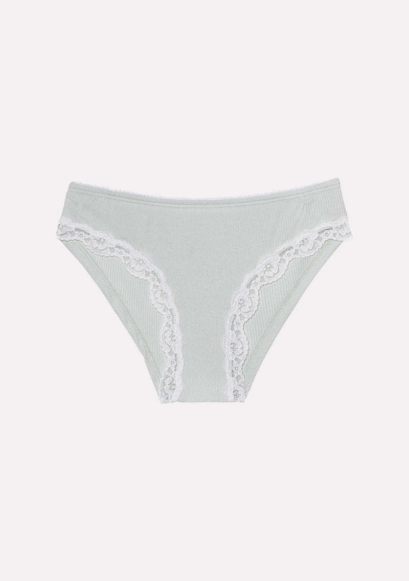 Jadea 6486 slip in cotone micro costine e pizzo colore lattementa serie Ecate