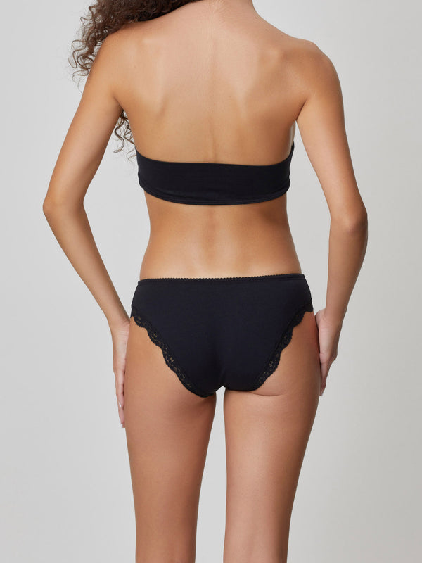 Jadea 6490 slip tessuto trasparente con cuori e pizzo colore nero serie Talia  