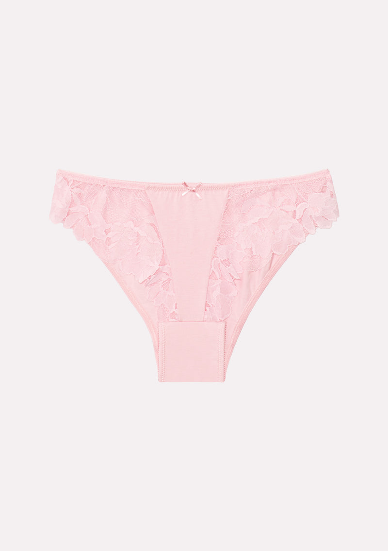 Jadea 6517 slip in cotone e pizzo trasparente colore rosa serie Andromeda 