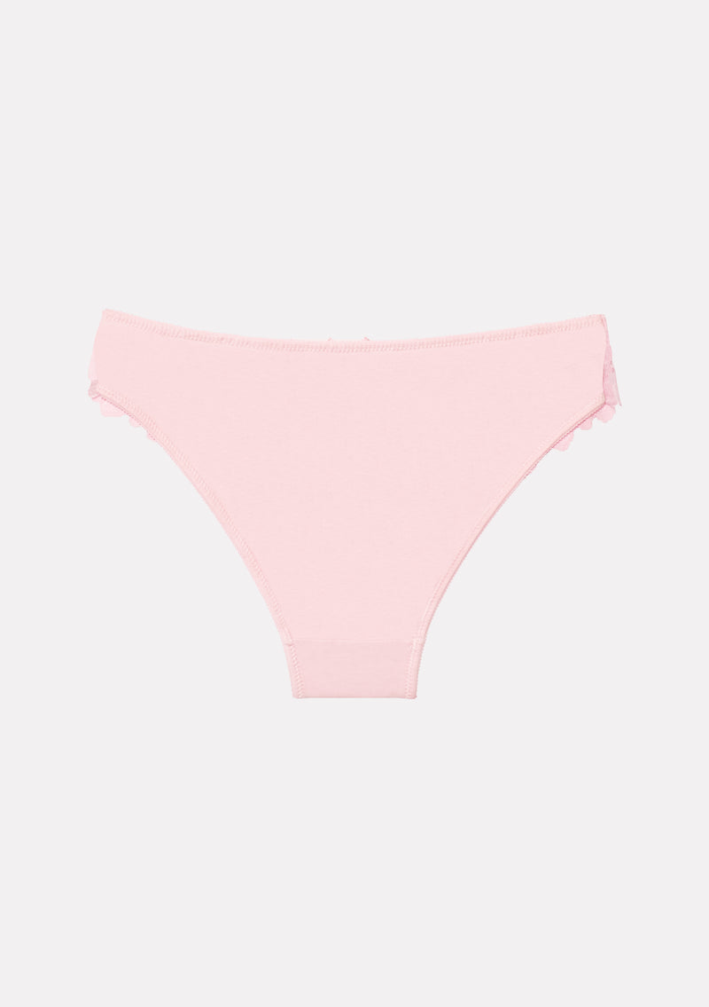 Jadea 6517 slip in cotone e pizzo trasparente colore rosa serie Andromeda 