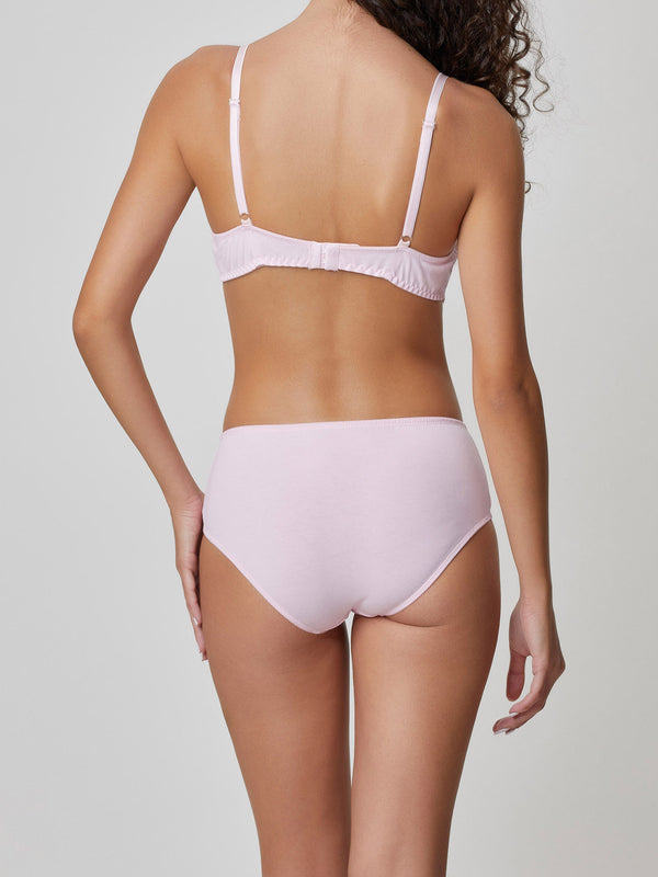 Jadea 6520 slip midi in cotone e pizzo colore rosa serie Andromeda 