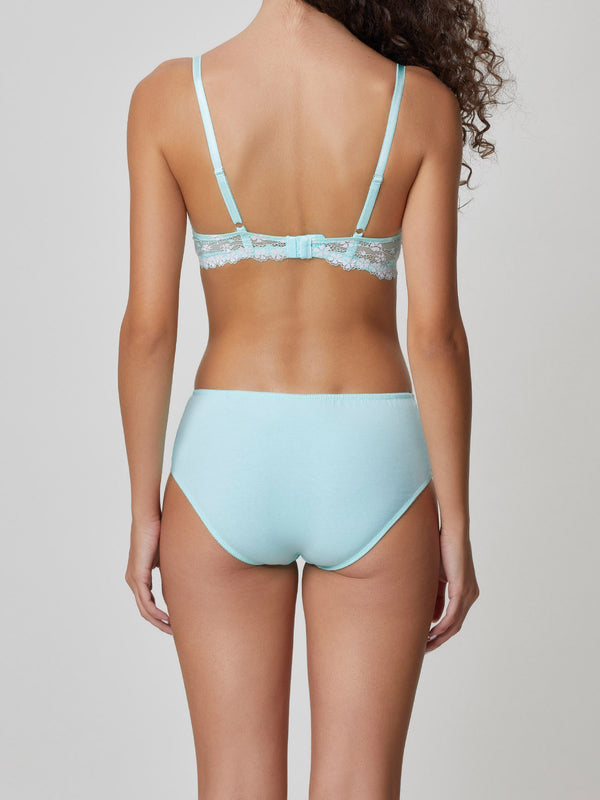 Jadea 6524 slip midi in cotone e pizzo colore tiffany serie Venere