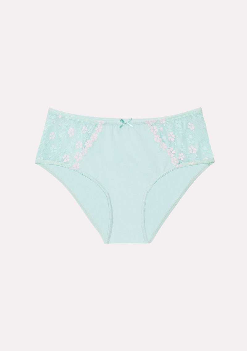 Jadea 6524 slip midi in cotone e pizzo colore tiffany serie Venere