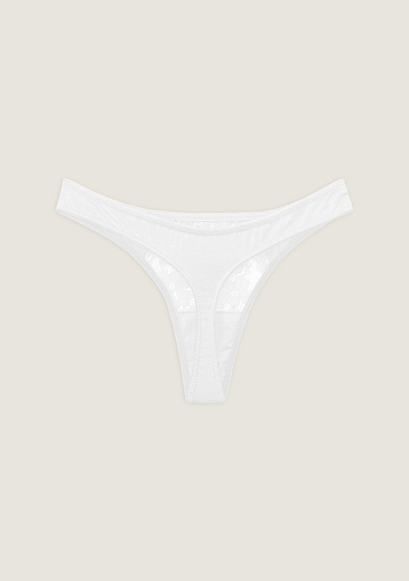 Jadea 6527 perizoma in cotone e pizzo colore bianco serie Medea 