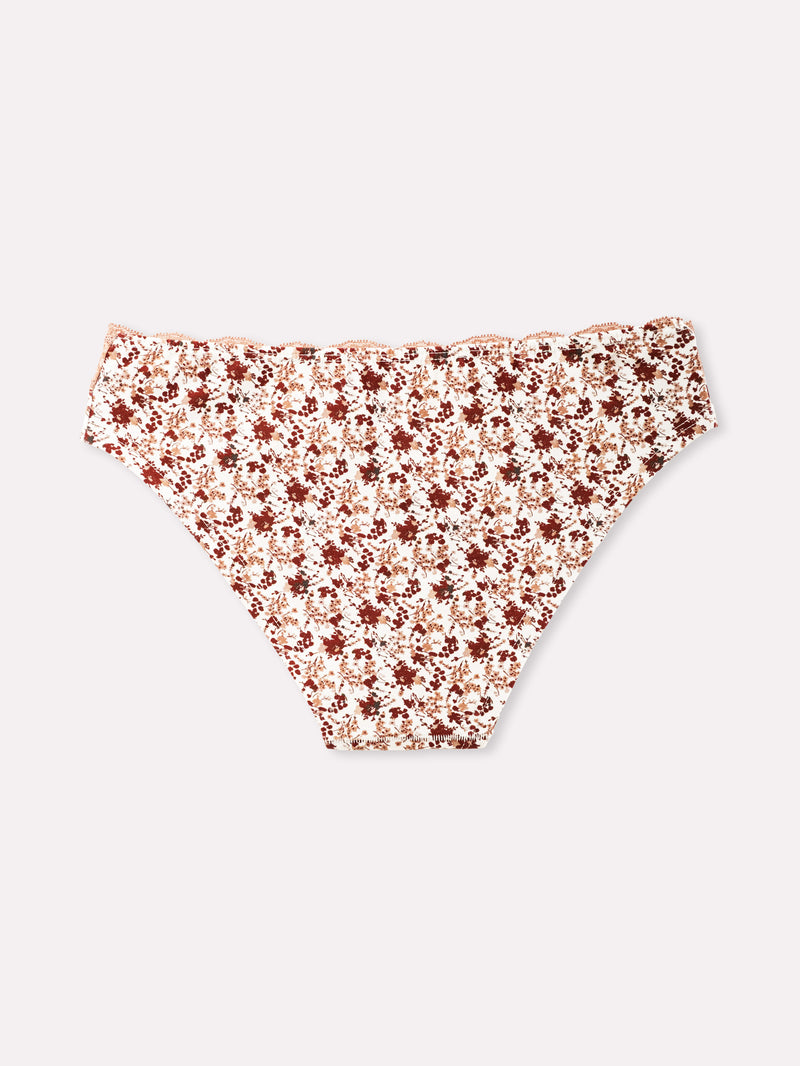 Jadea 6532 slip donna in cotone a fiori con pizzo cameo serie aurea